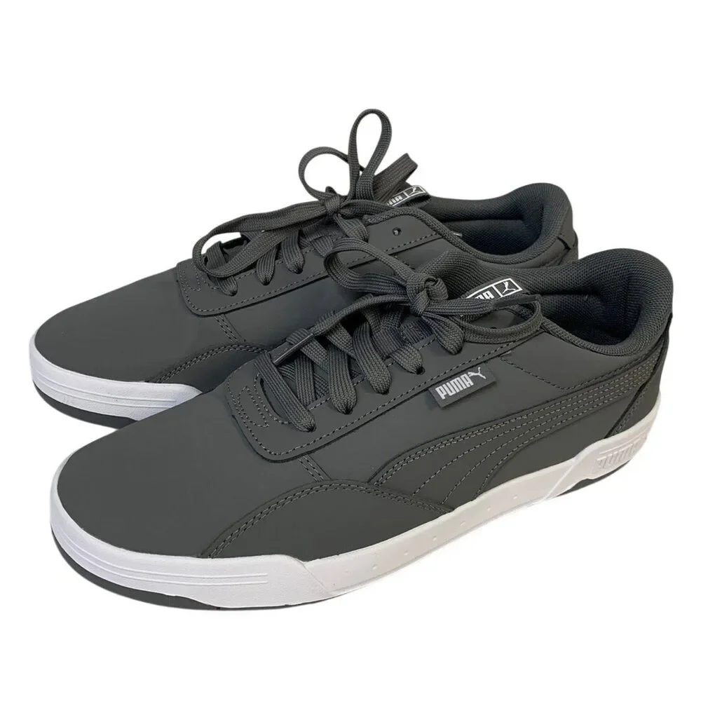 PUMA Mens Size 11 Gray Faux Leather SoftFoam+ Lace Up Skate Sneaker Shoes - Picture 3 of 5